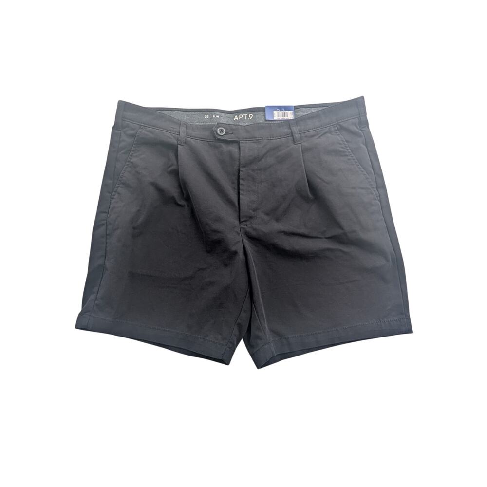 APT 9 Modern Luxe Performance Tech Shorts 7” Golf Men’s Size 38 Black Slim NWT
